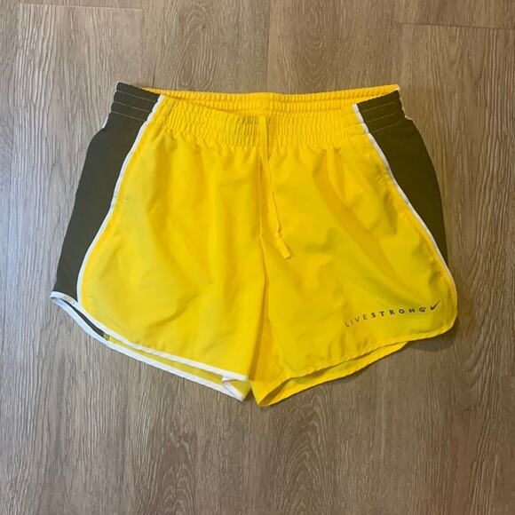 Nike LIVESTRONG Dri-FIT Running Shorts Yellow Size Small | 3" Mid-Rise Lined - Picture 1 of 6